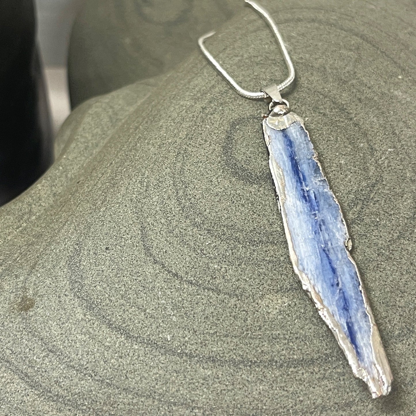 Raw Kyanite Pendant Necklace