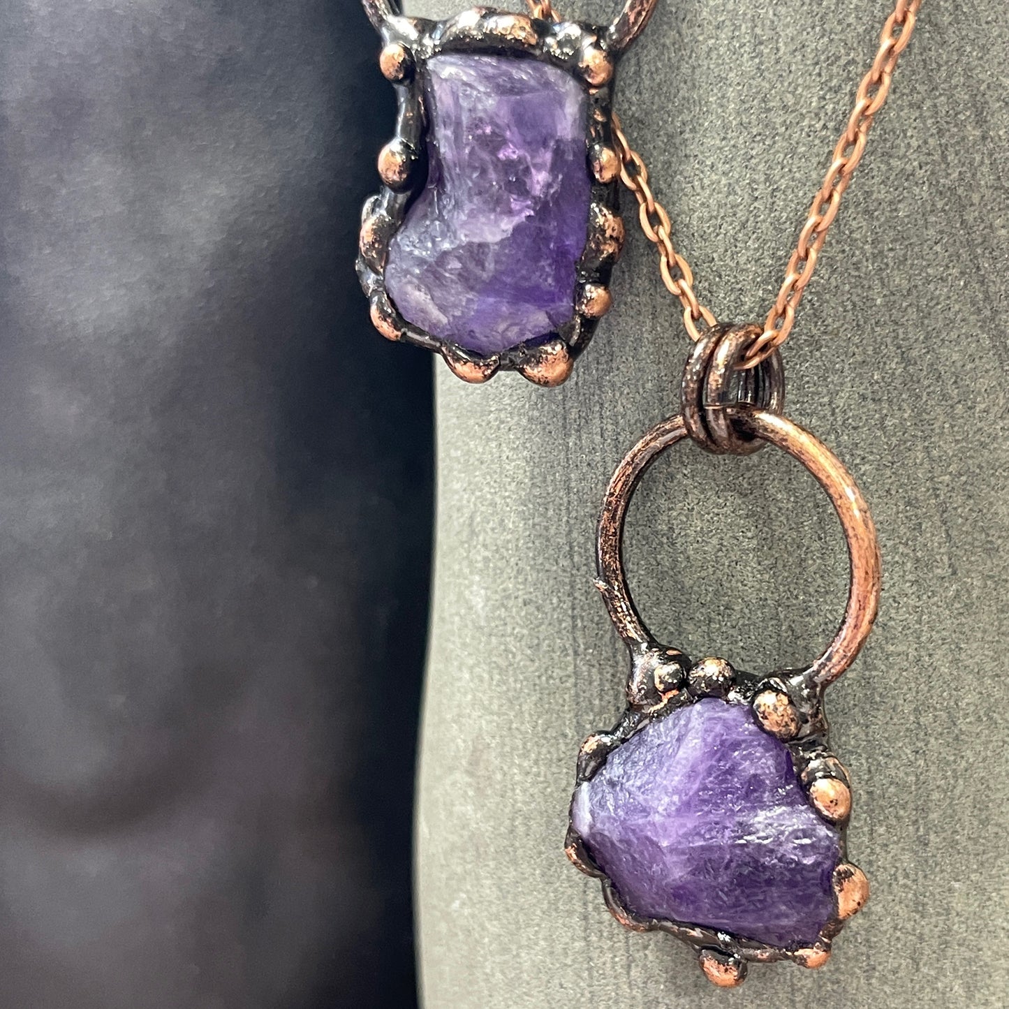 Amethyst slab necklace