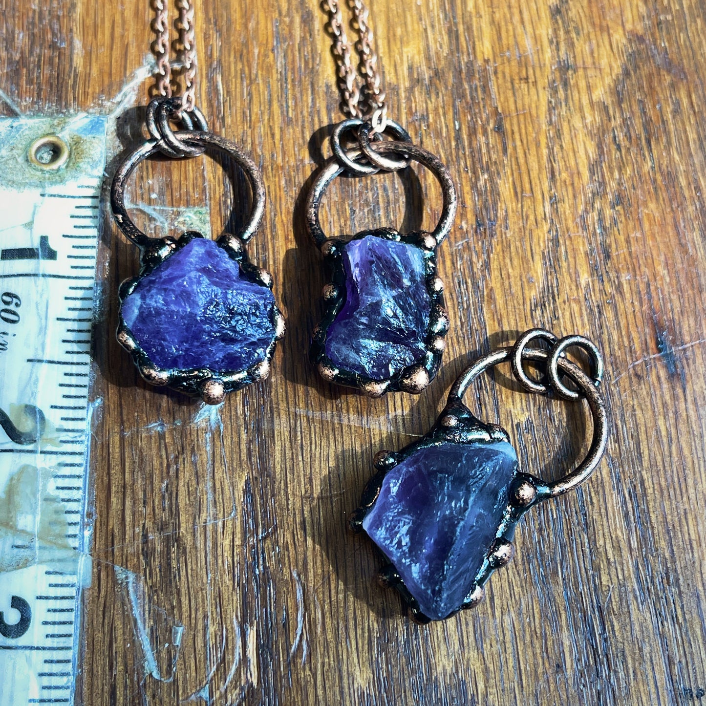 Amethyst slab necklace