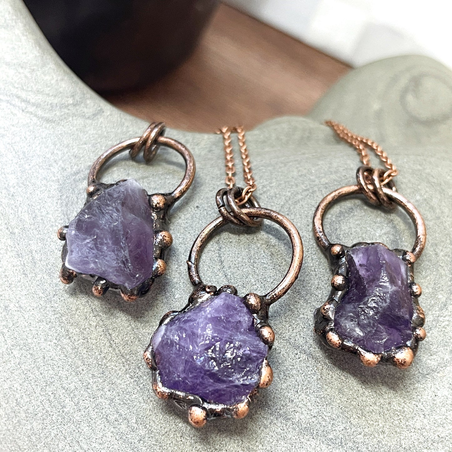 Amethyst slab necklace