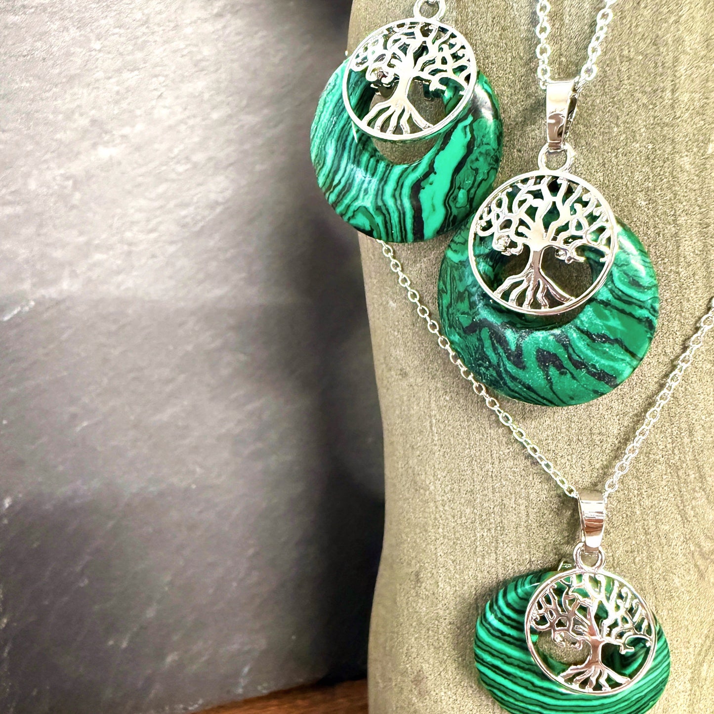 Tree of Life Gemstone and Shell Necklace