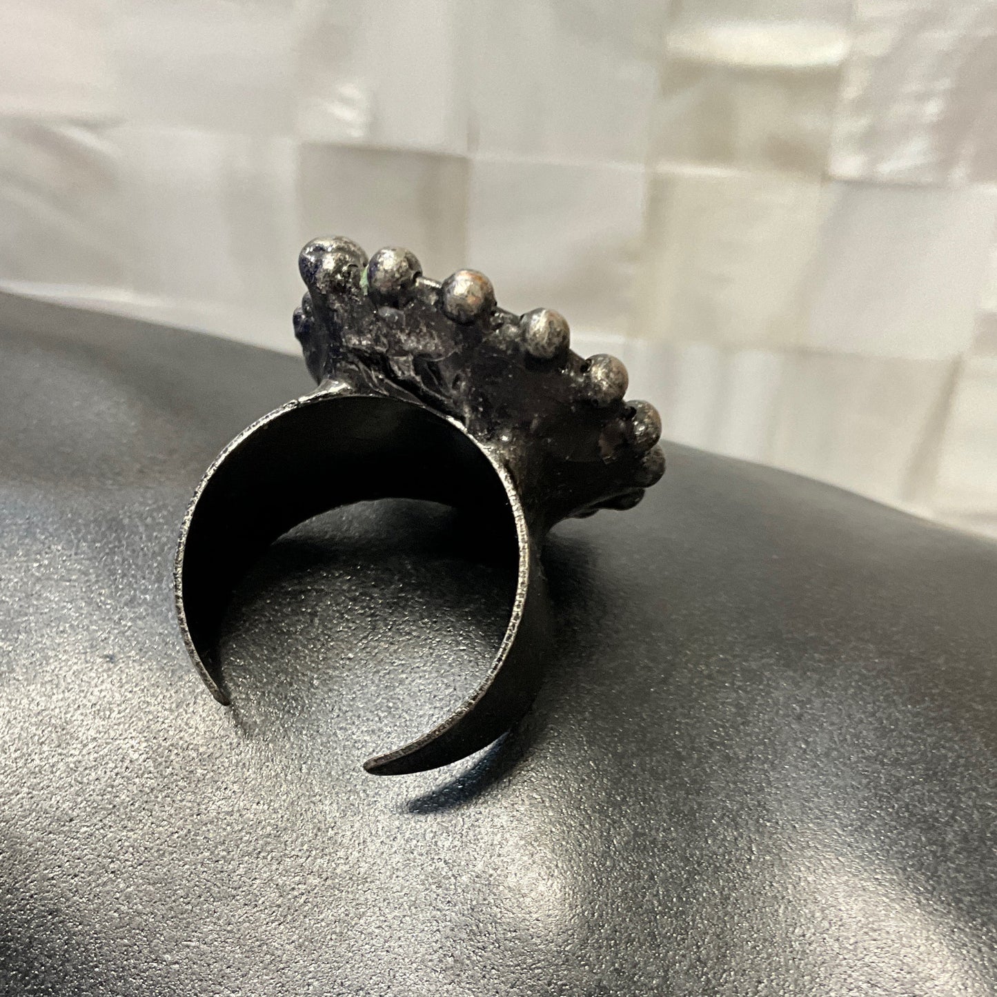 Luna pyrite and labradorite ring