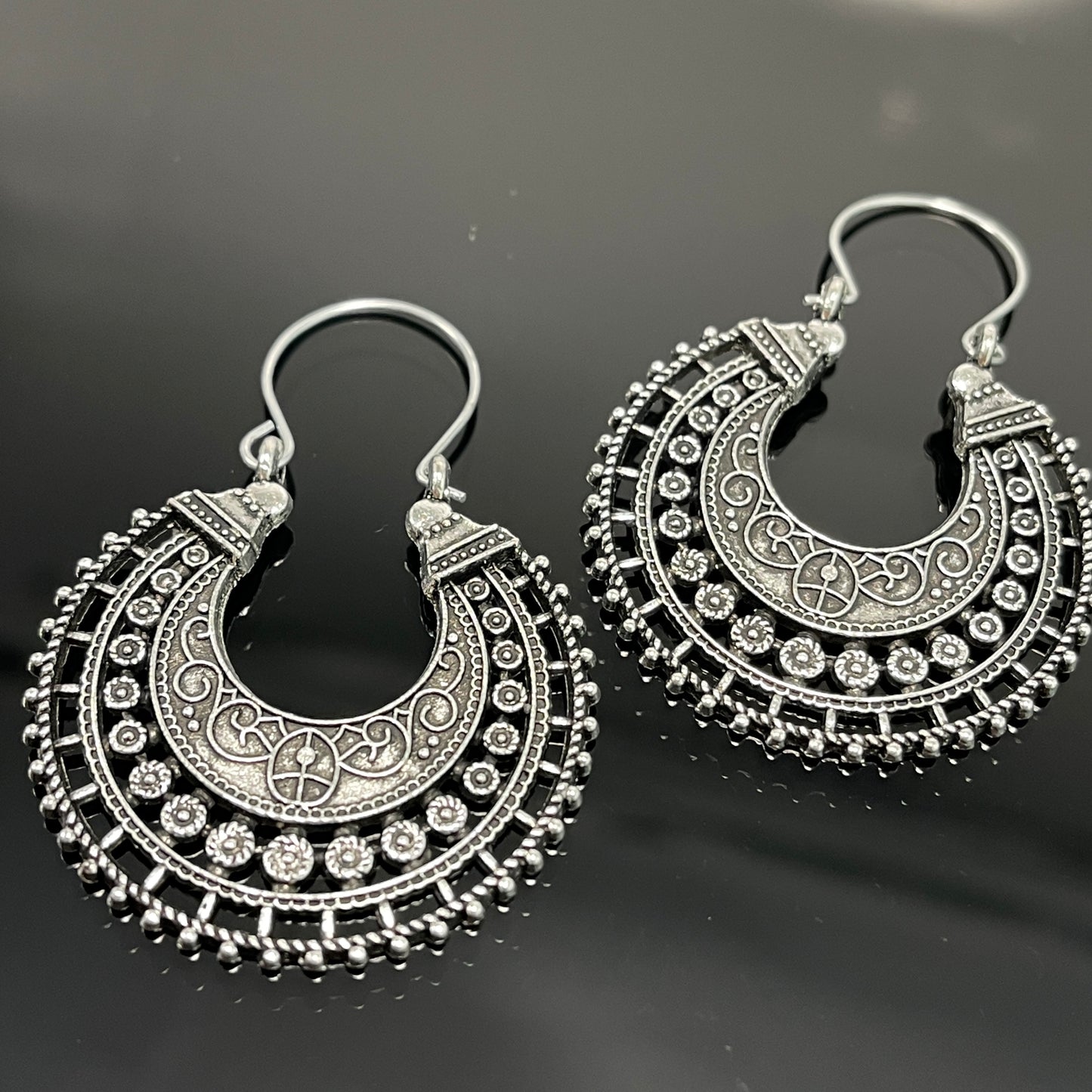 Dakota Bali Silver Boho Hoop Earrings