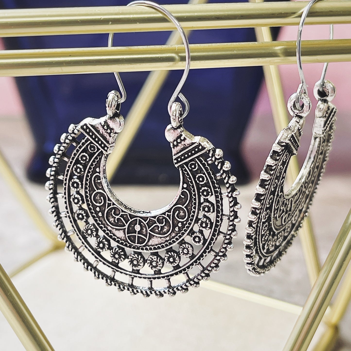 Dakota Bali Silver Boho Hoop Earrings