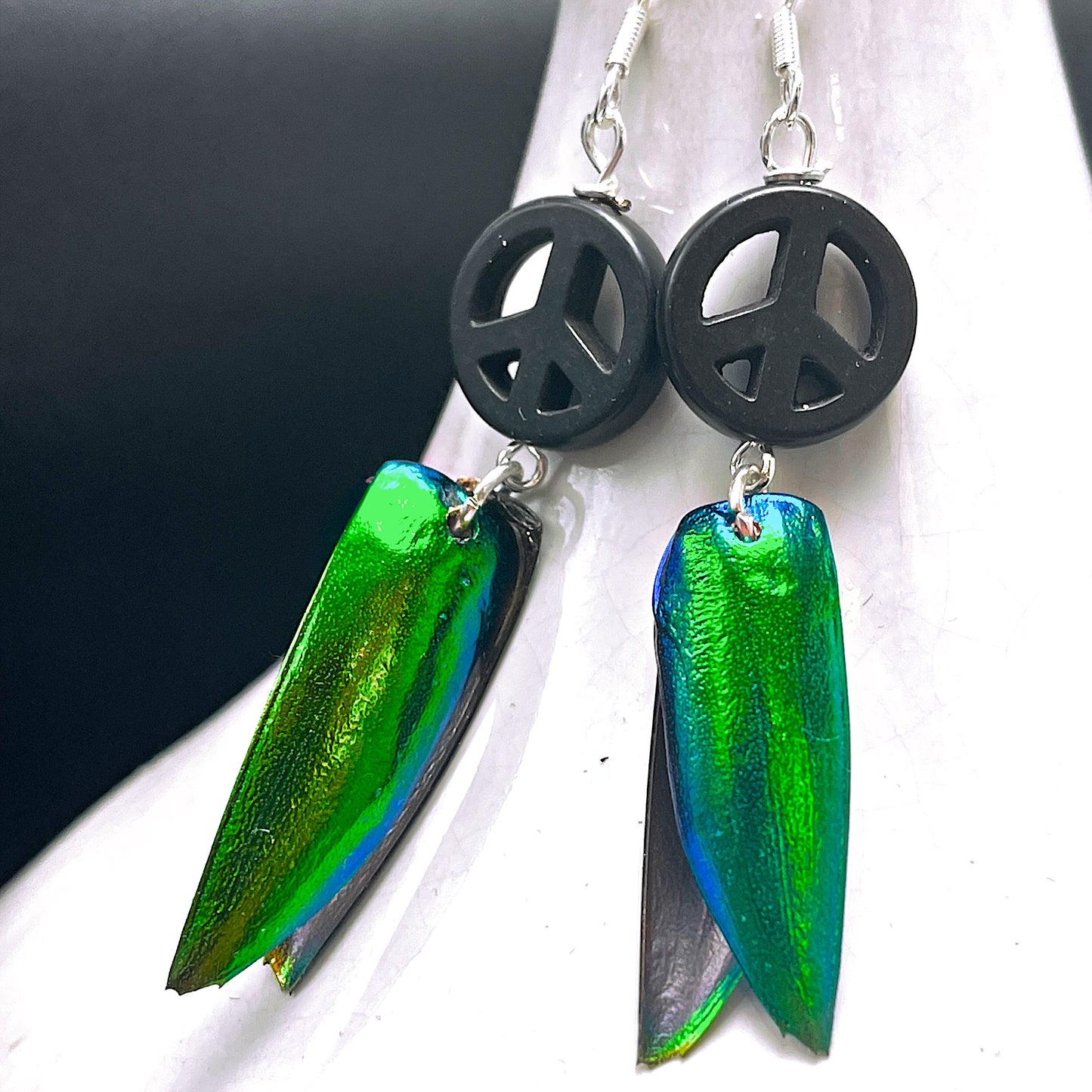 Jewel Wing Peace Earrings
