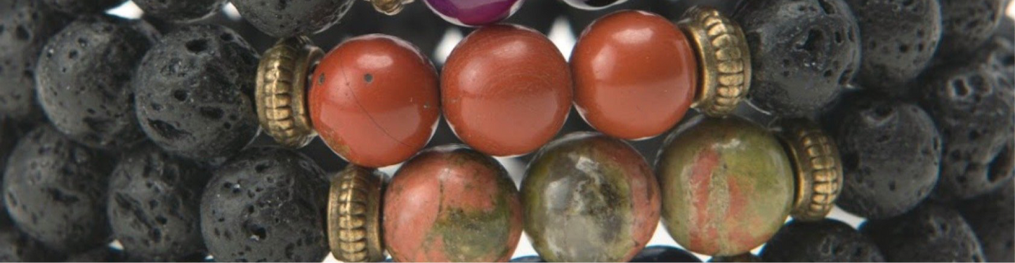 Seraphina Lava Stone Stacking Bracelets