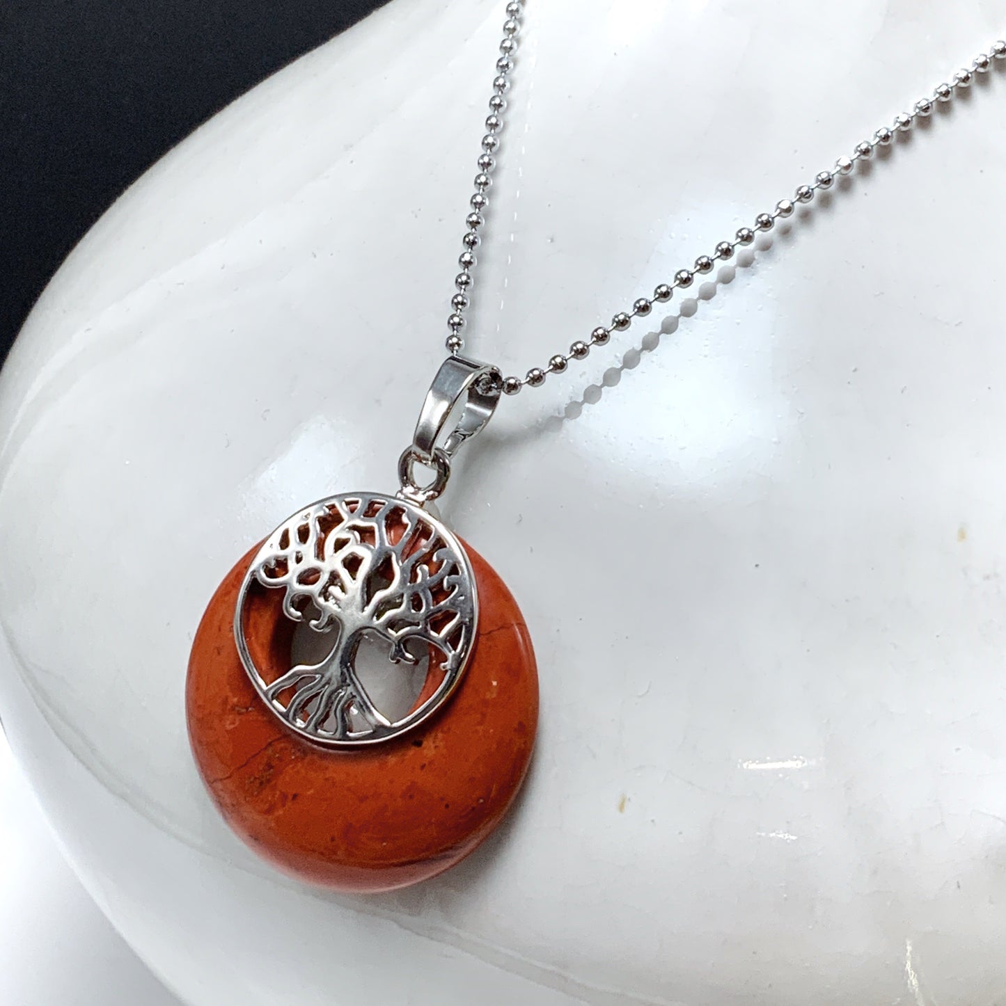 Tree of Life Gemstone and Shell Necklace