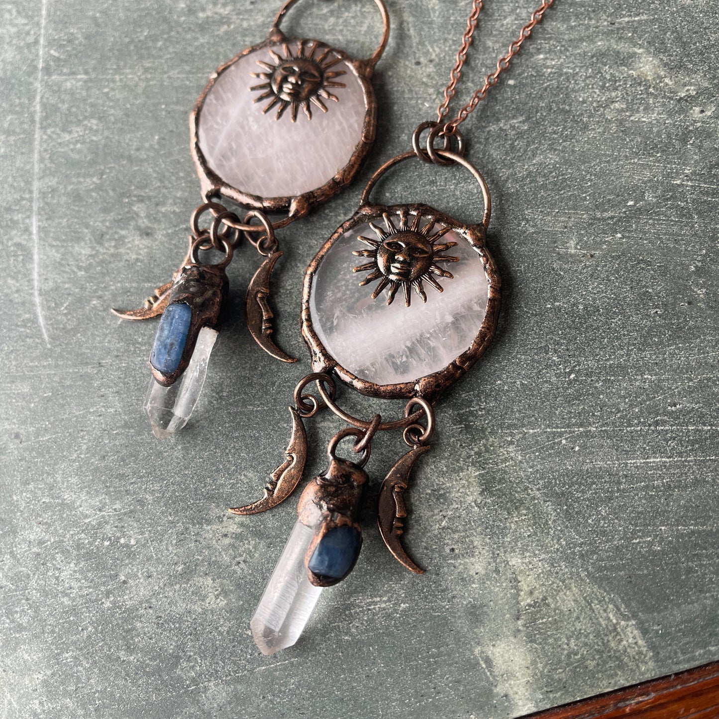 Surya Sun Rose Quartz Necklace