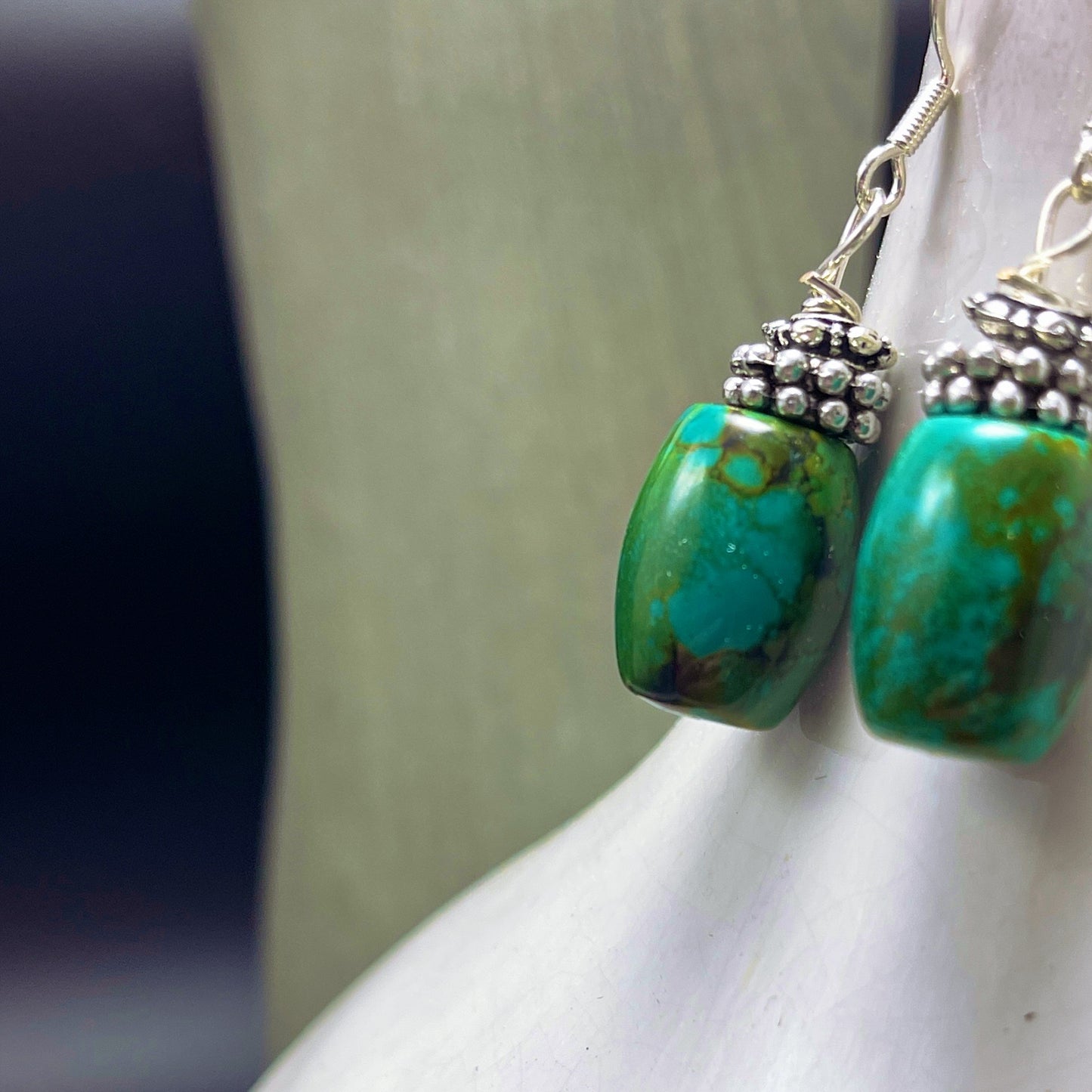 Turquoise Drum Earrings