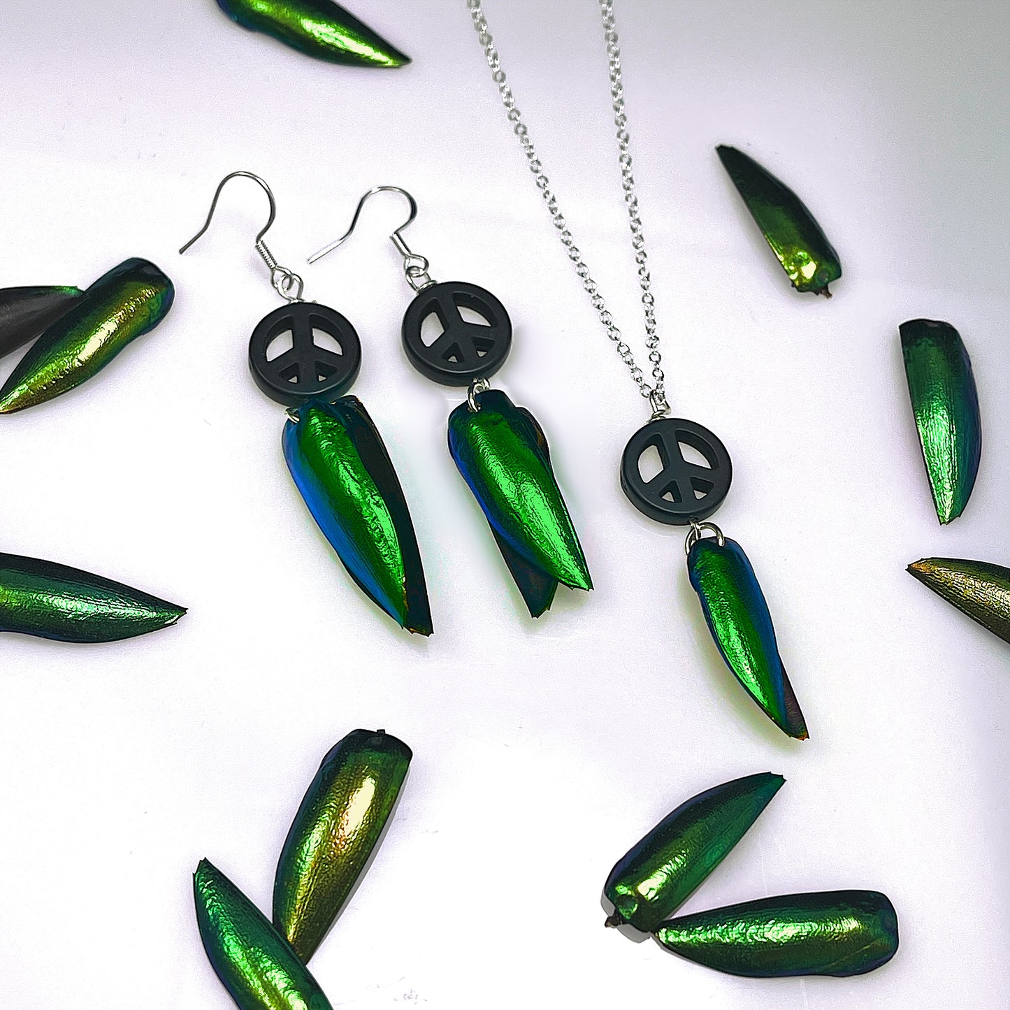Jewel Wing Peace Earrings