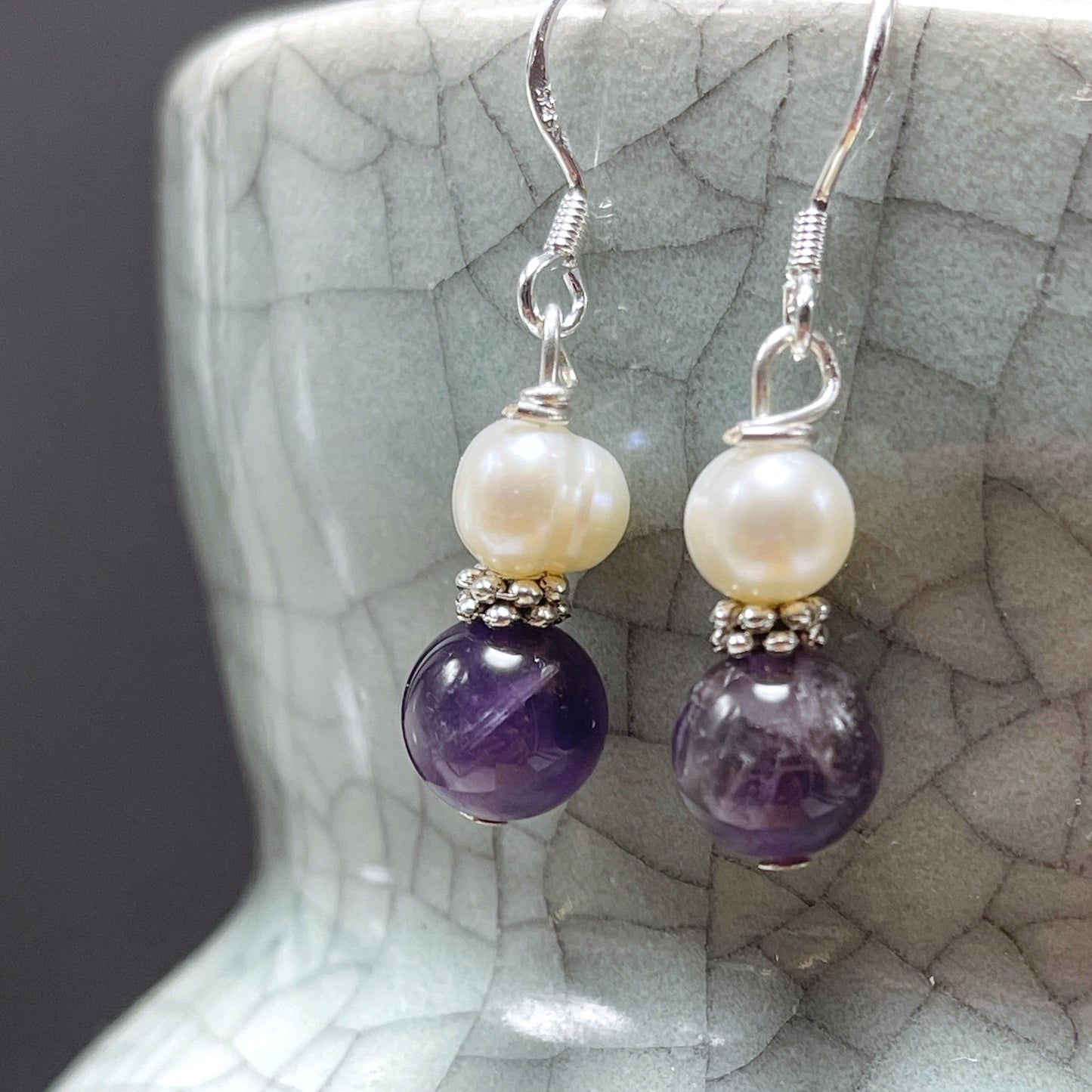 Soho Gemstone And Pearl Silver Earrings