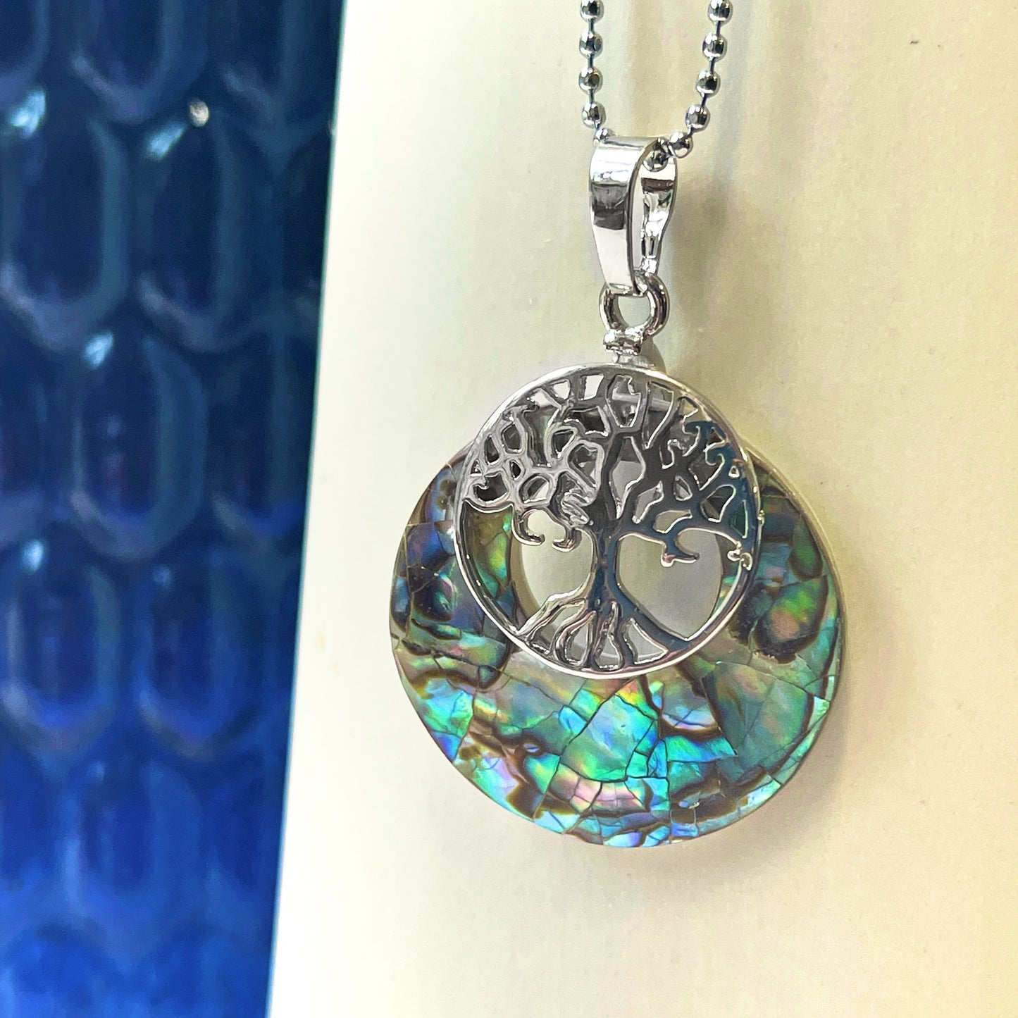 Tree of Life Gemstone and Shell Necklace