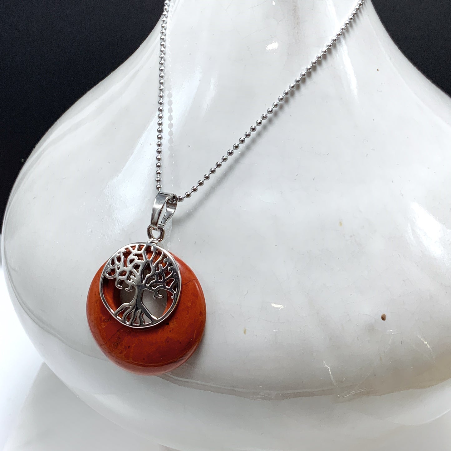 Tree of Life Gemstone and Shell Necklace