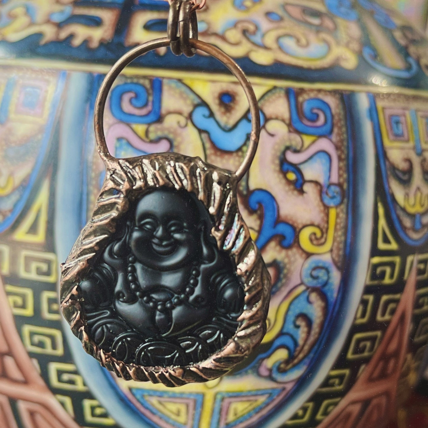 Black Obsidian Buddha Pendant Necklace