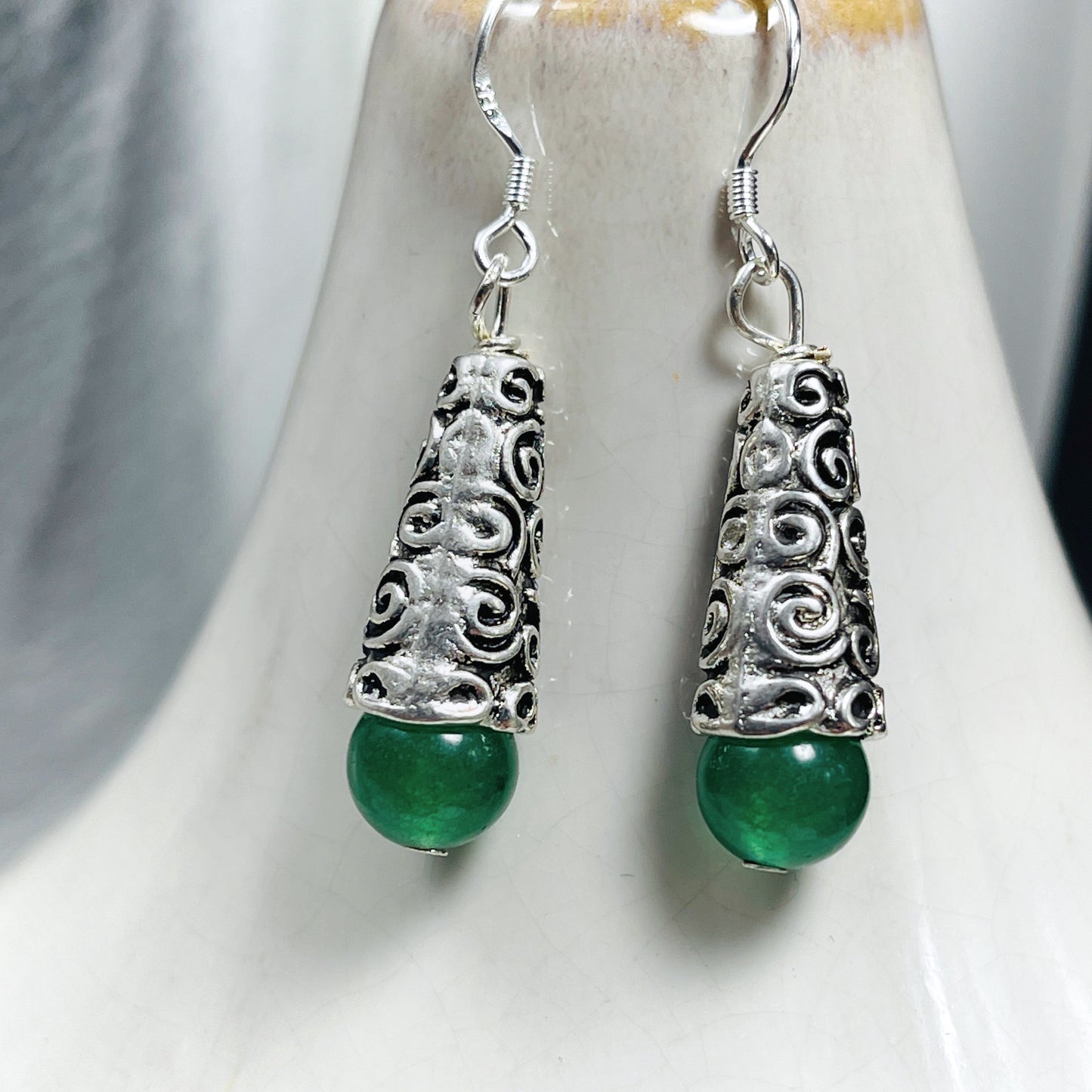 Cloudland Gemstone Bali Silver Earrings