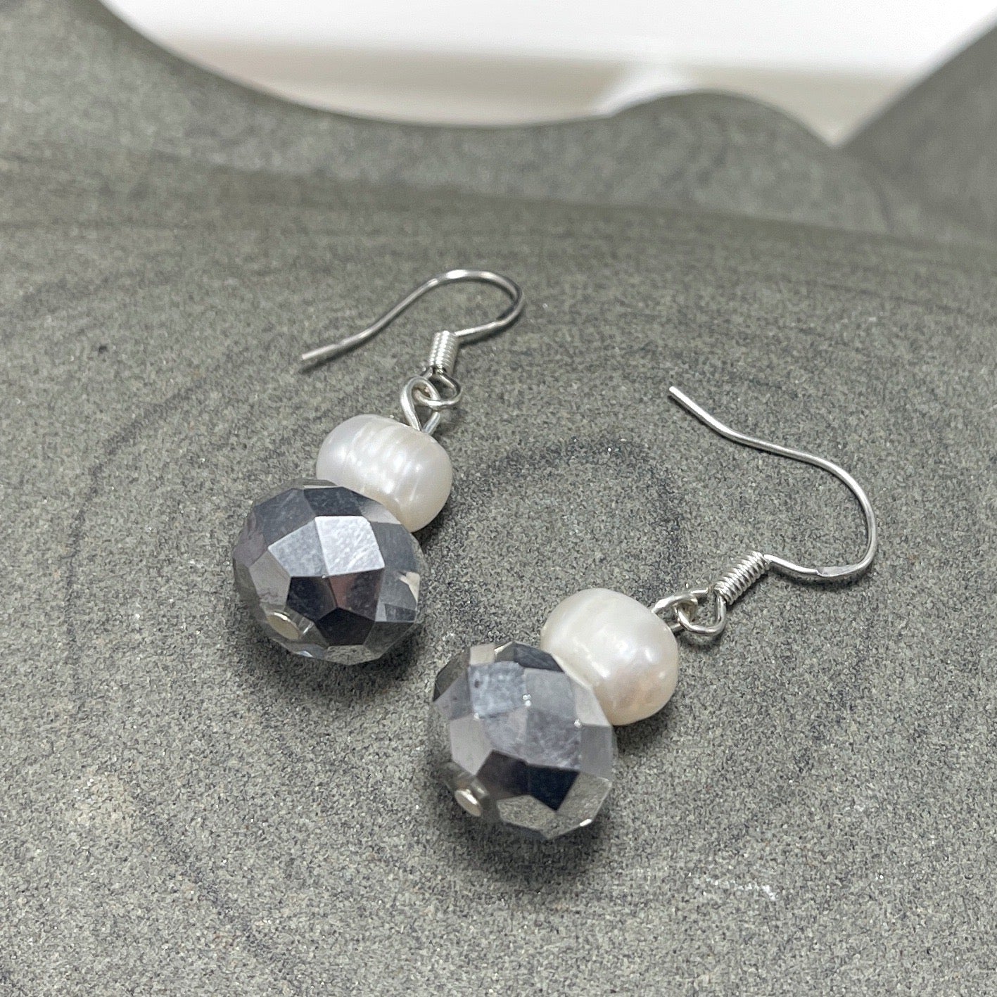 Kristin Pearl and Crystal Earrings