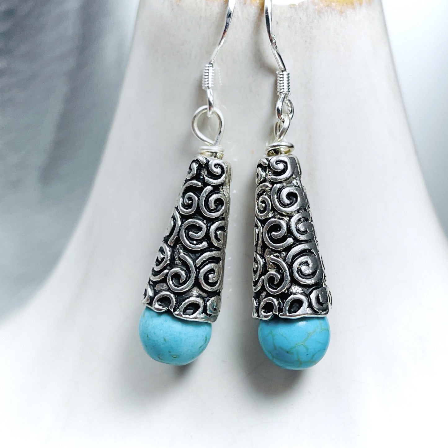 Cloudland Gemstone Bali Silver Earrings