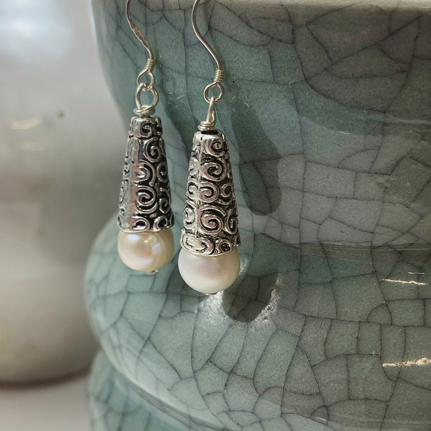 Cloudland Gemstone Bali Silver Earrings