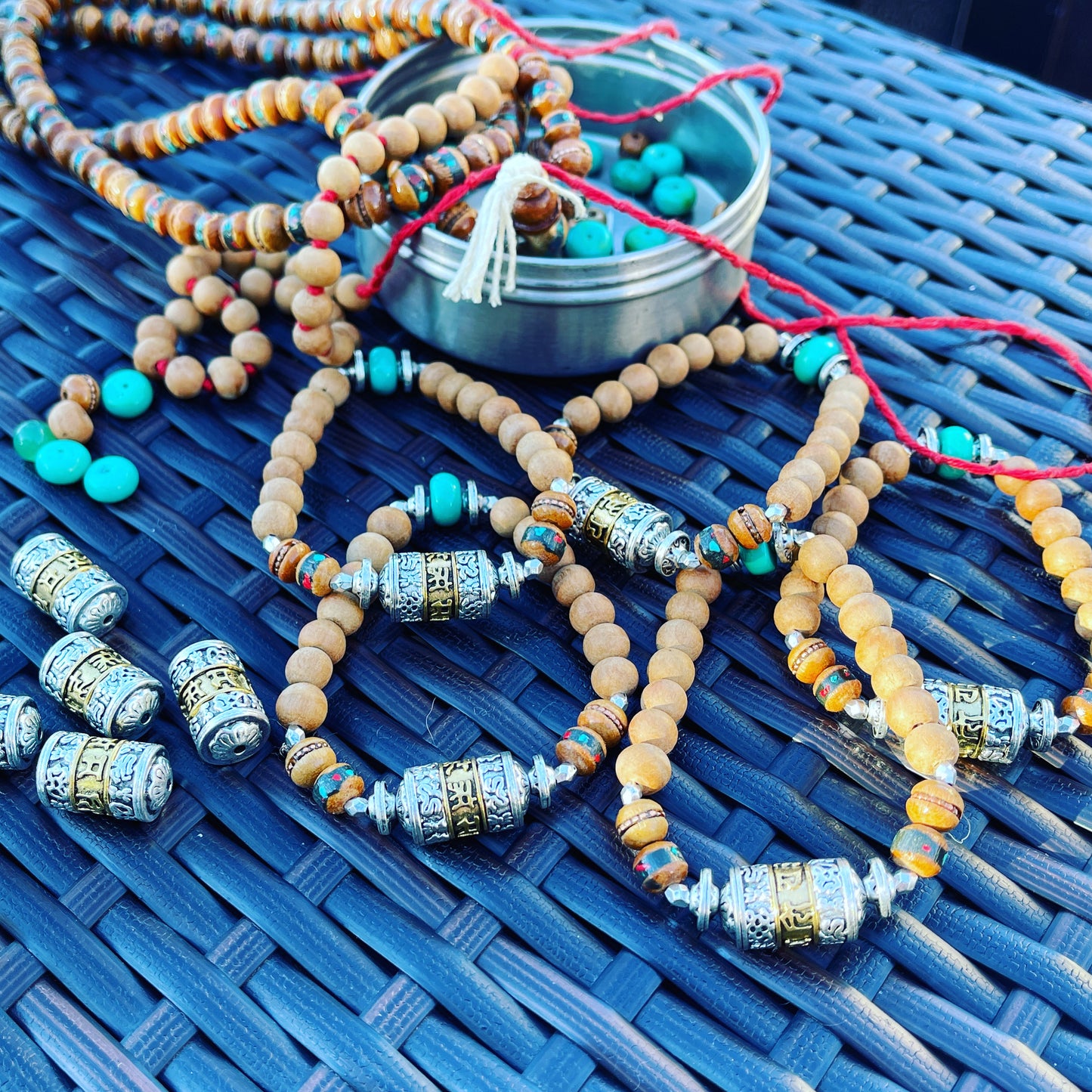 Sandalwood & Prayer Wheel Enlightenment Mala Bracelet
