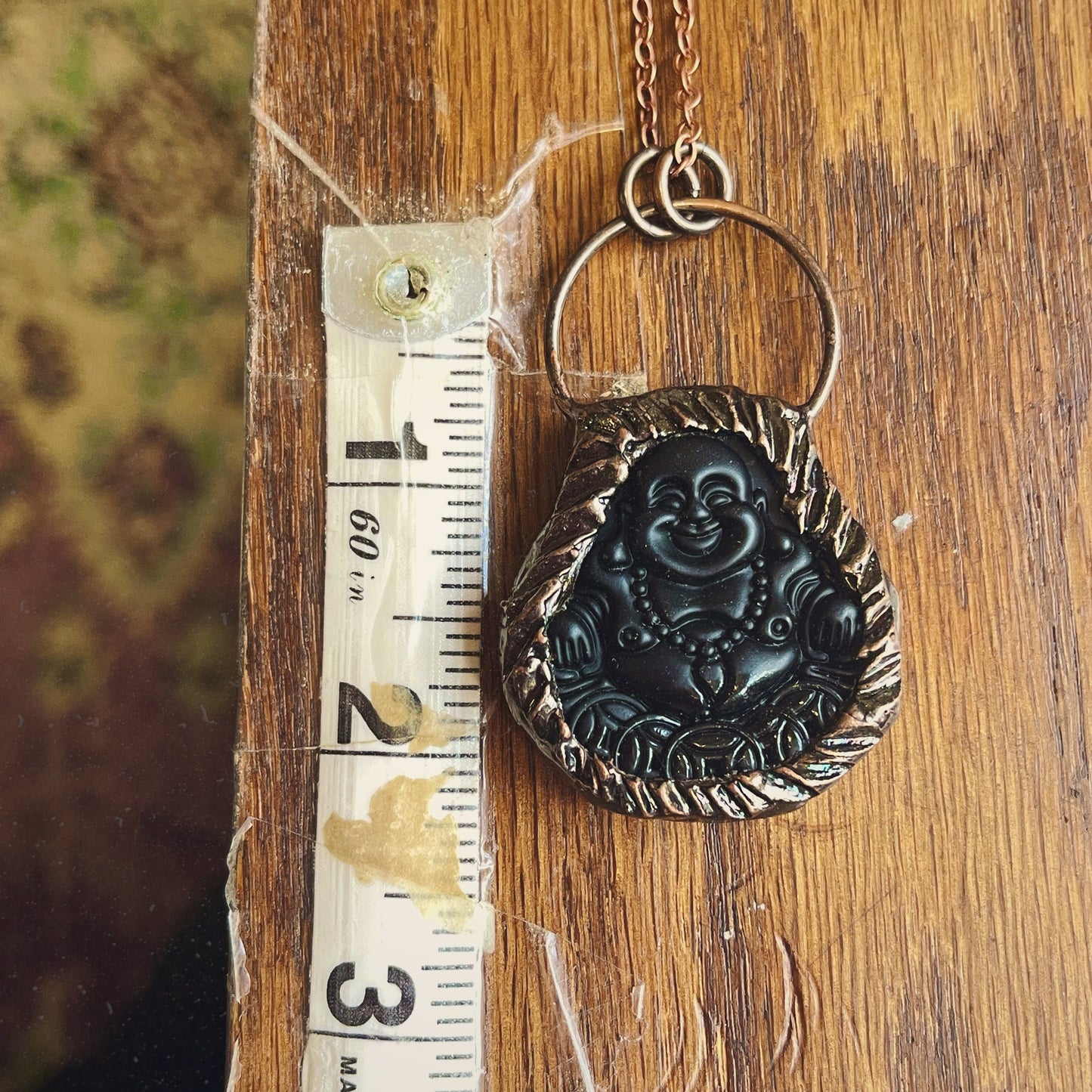 Black Obsidian Buddha Pendant Necklace