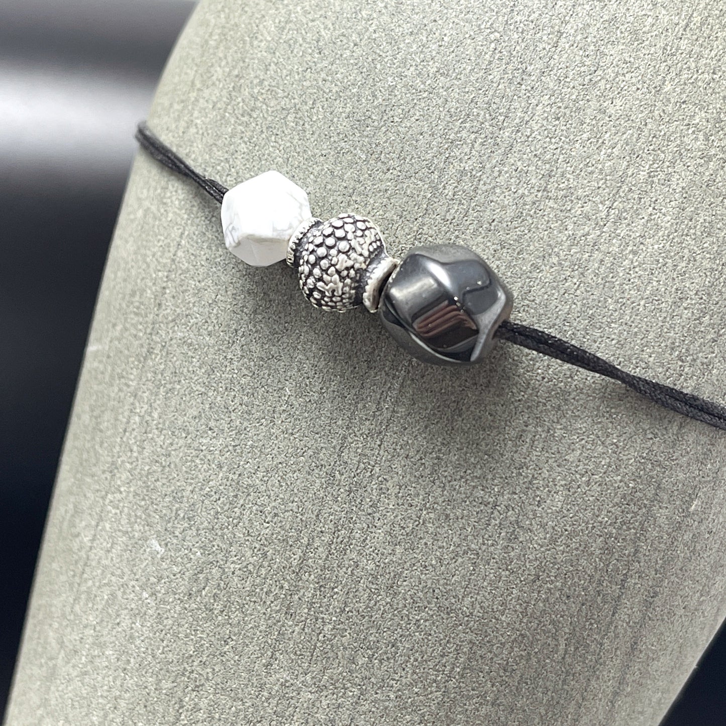 Hematite and Howlite Bracelet for Peace and Contentment