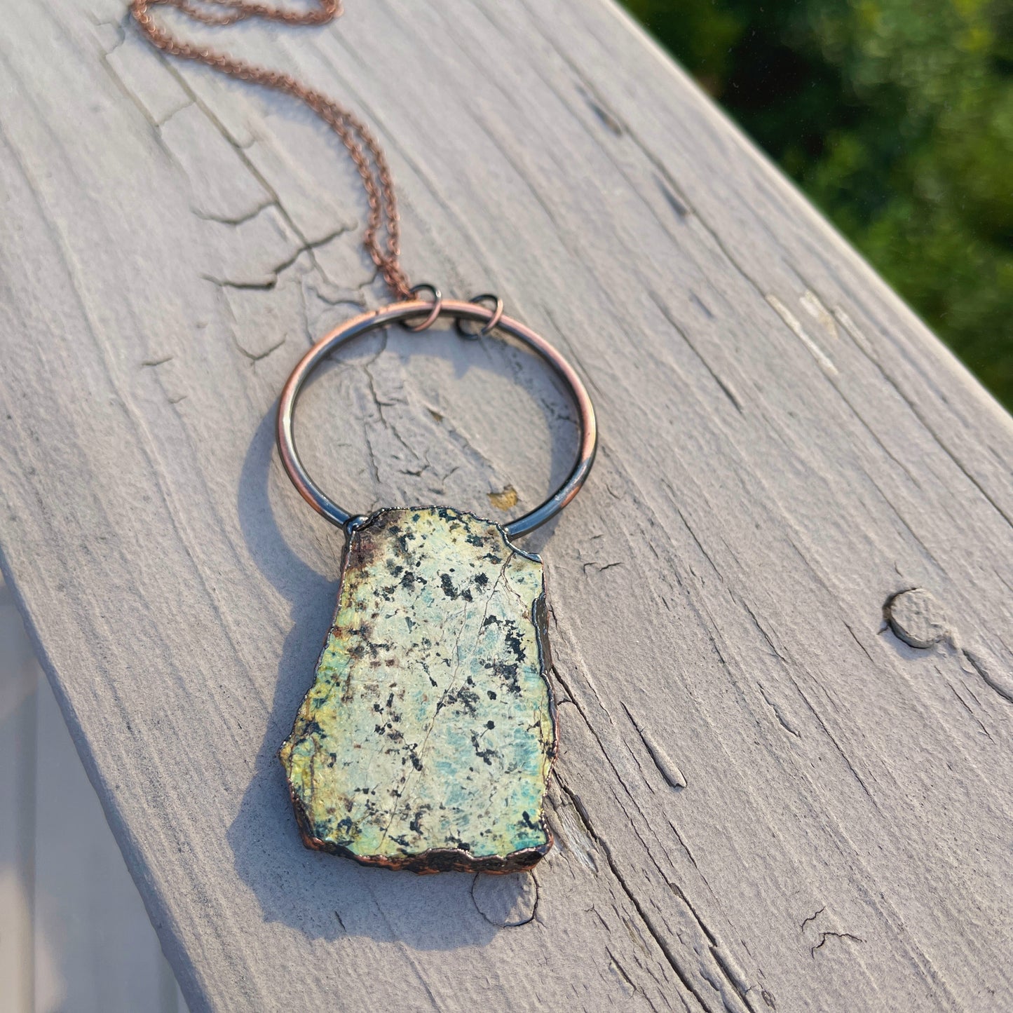 Gemstone slab necklace