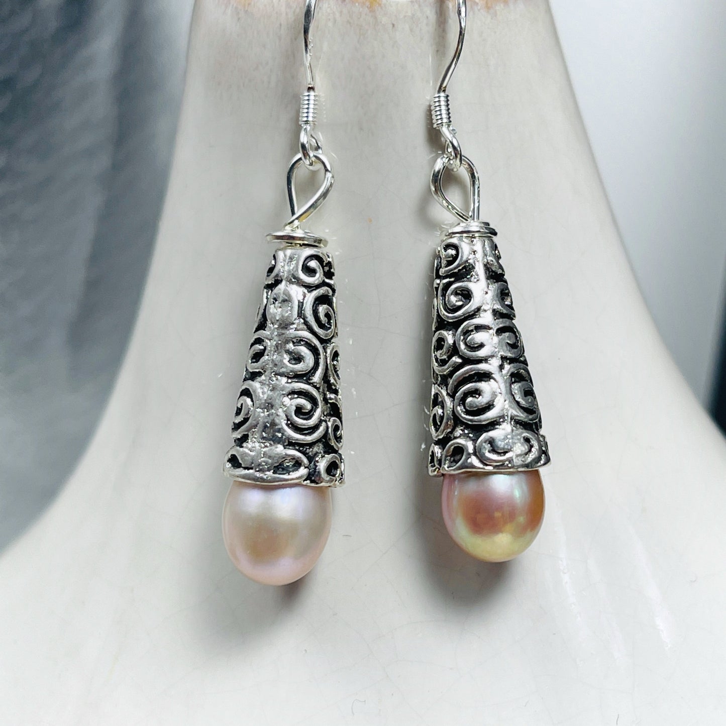 Cloudland Gemstone Bali Silver Earrings