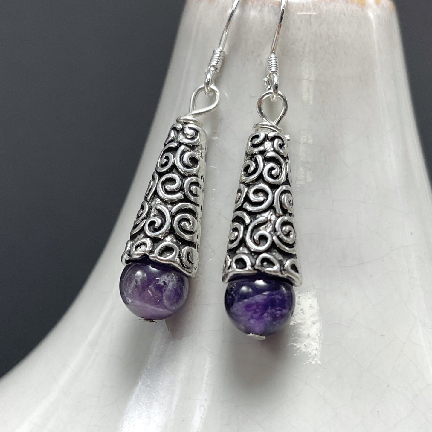 Cloudland Gemstone Bali Silver Earrings