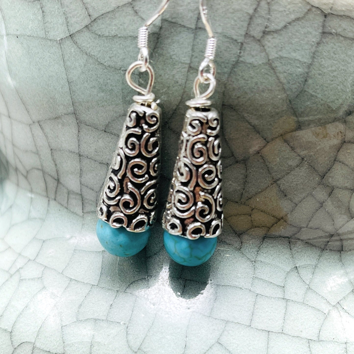 Cloudland Gemstone Bali Silver Earrings