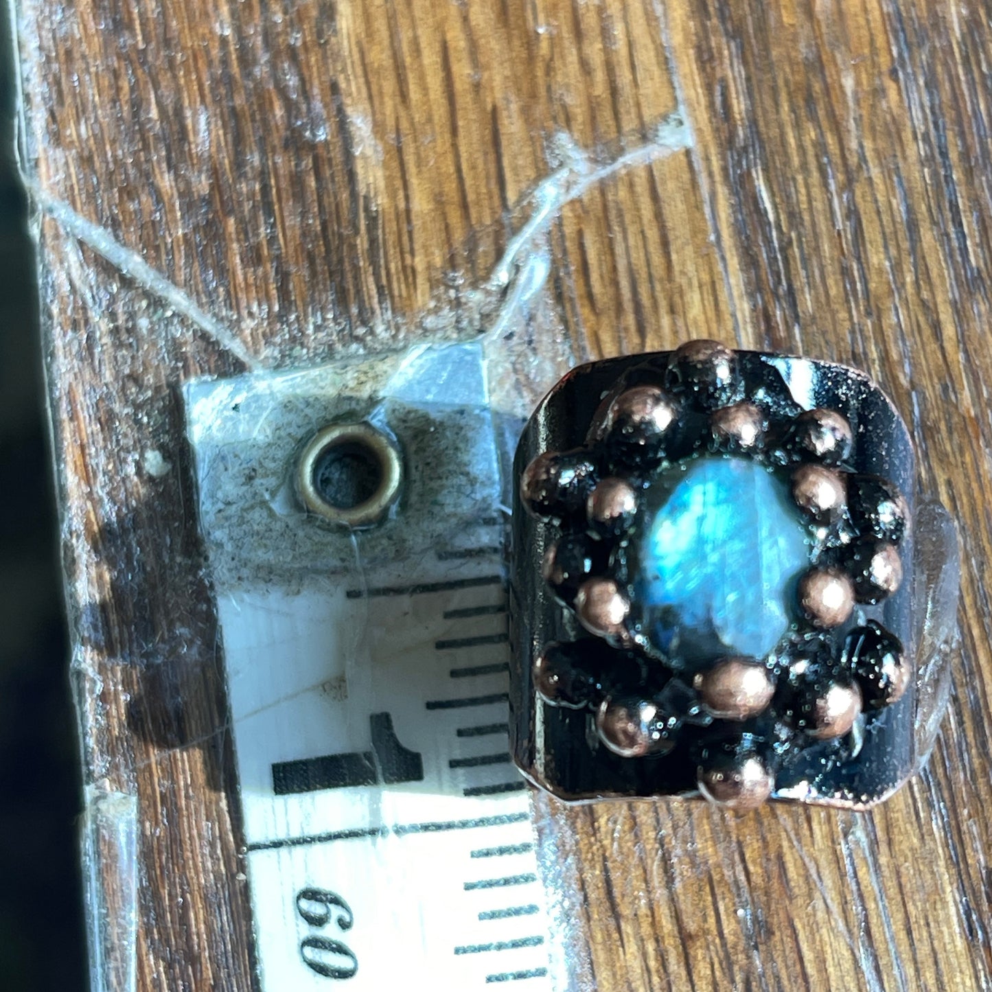 Copper Labradorite Shield Ring