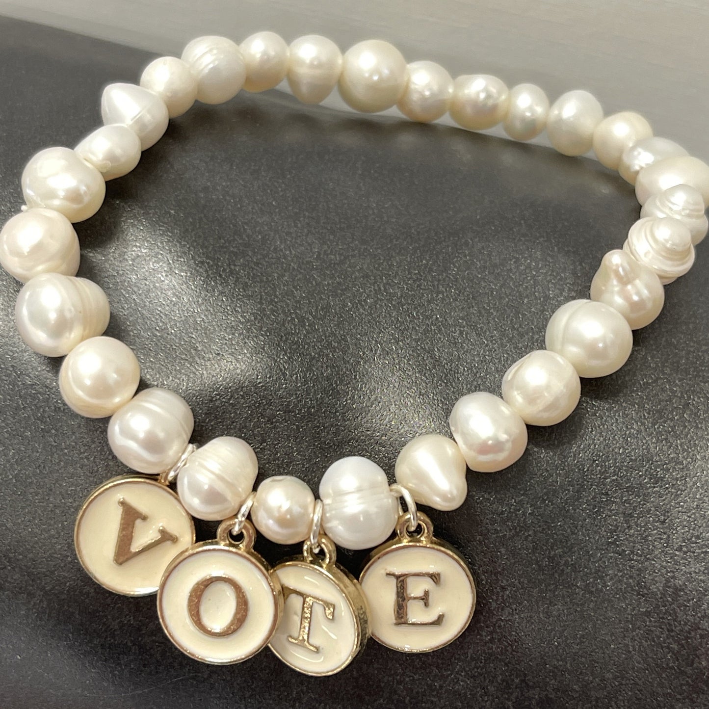 VOTE Up Cycled Genuine Freshwater Pearl Bracelet