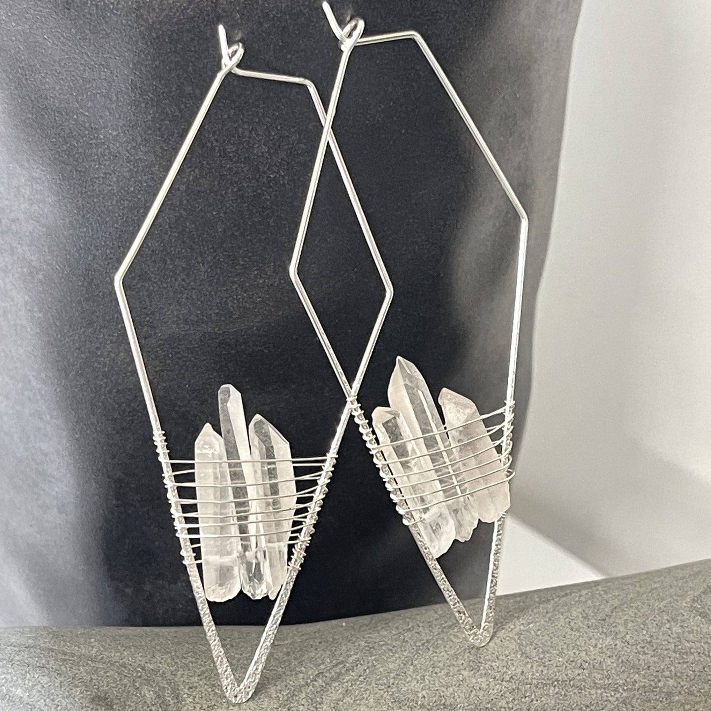 Ray of Light Titanium Crystal Earrings