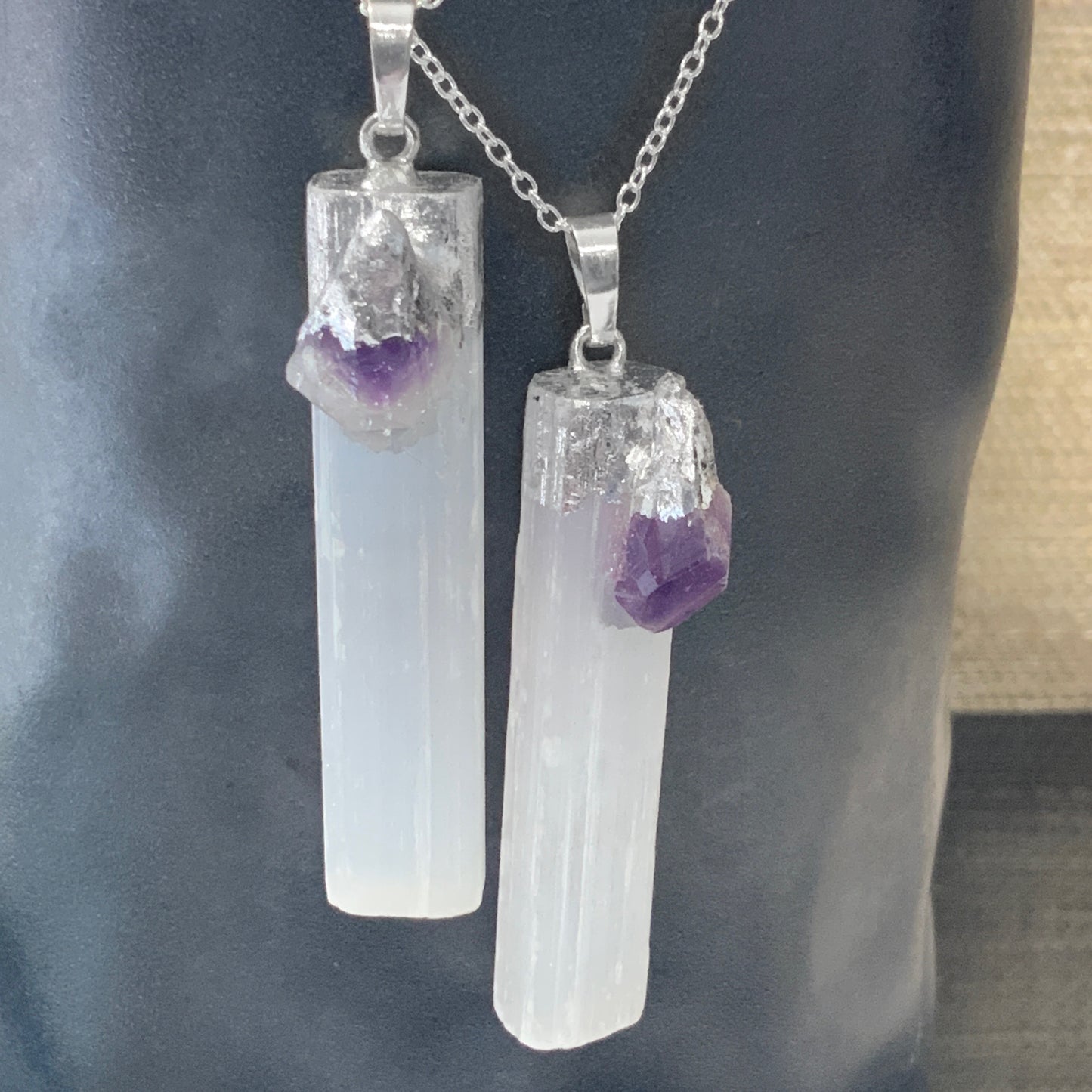 Amethyst Selenite Necklace