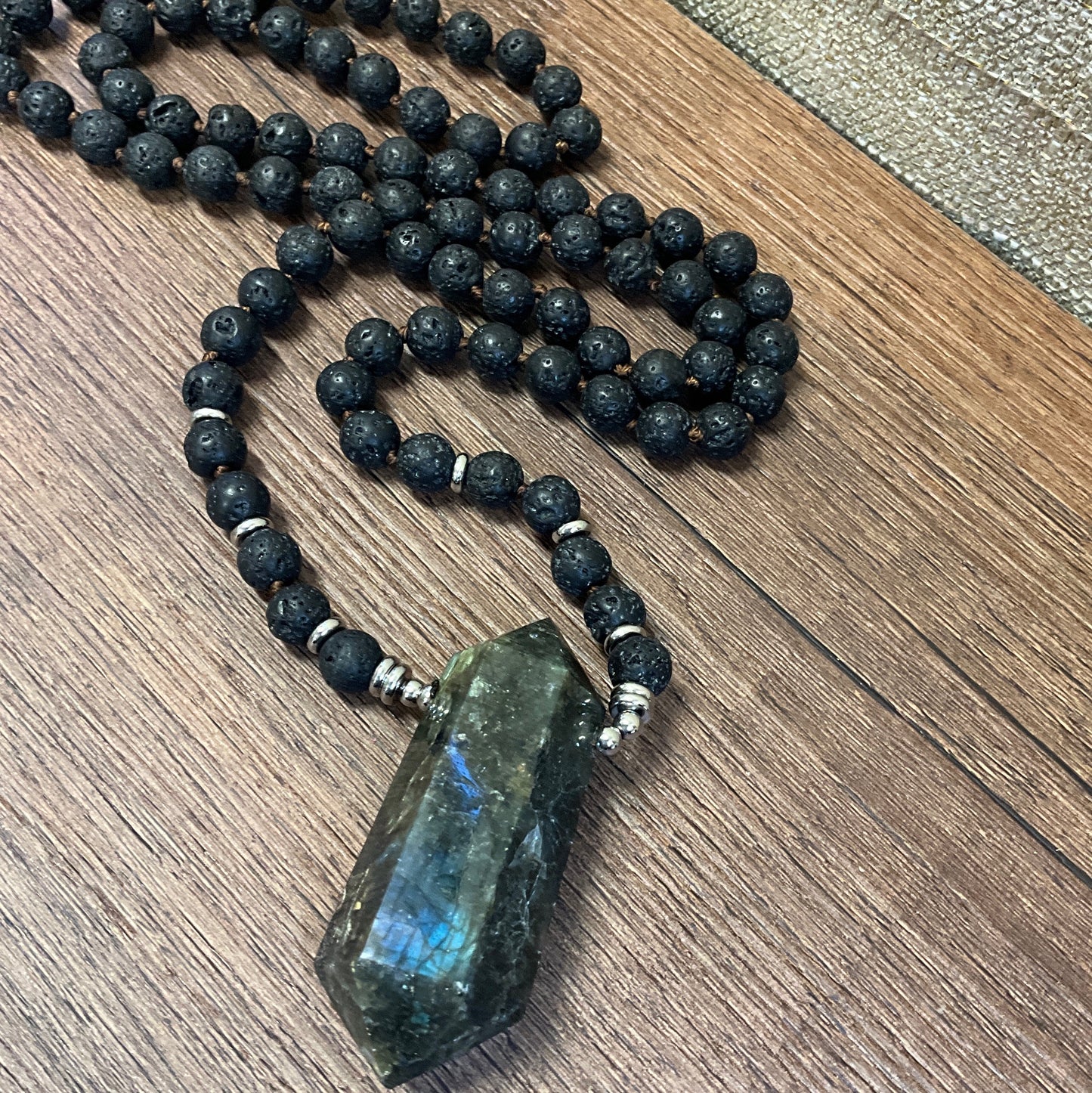 Vesuvius Lava and Labradorite Necklace