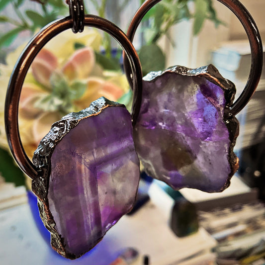 Amethyst slab necklace