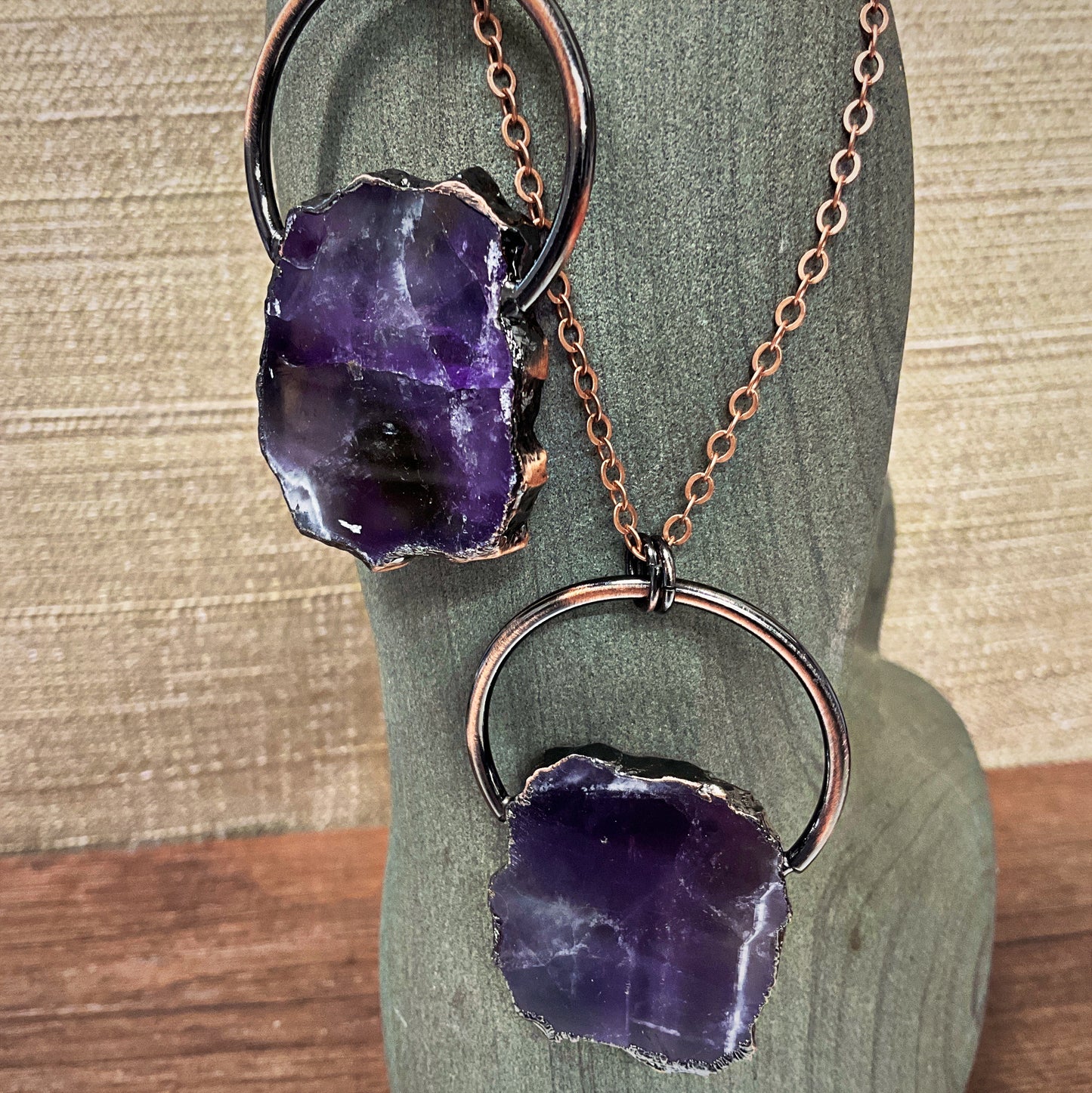 Amethyst slab necklace