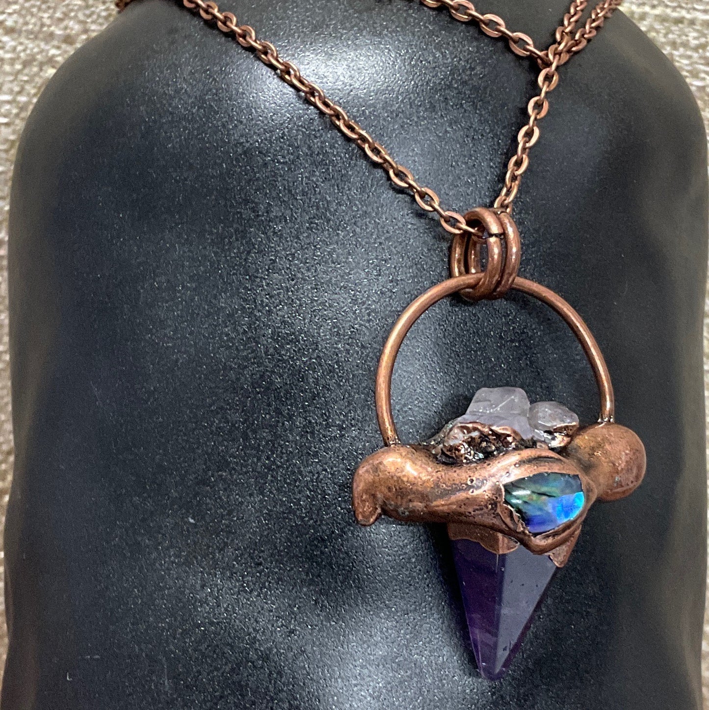 Gaia sacred hexagon amethyst necklace