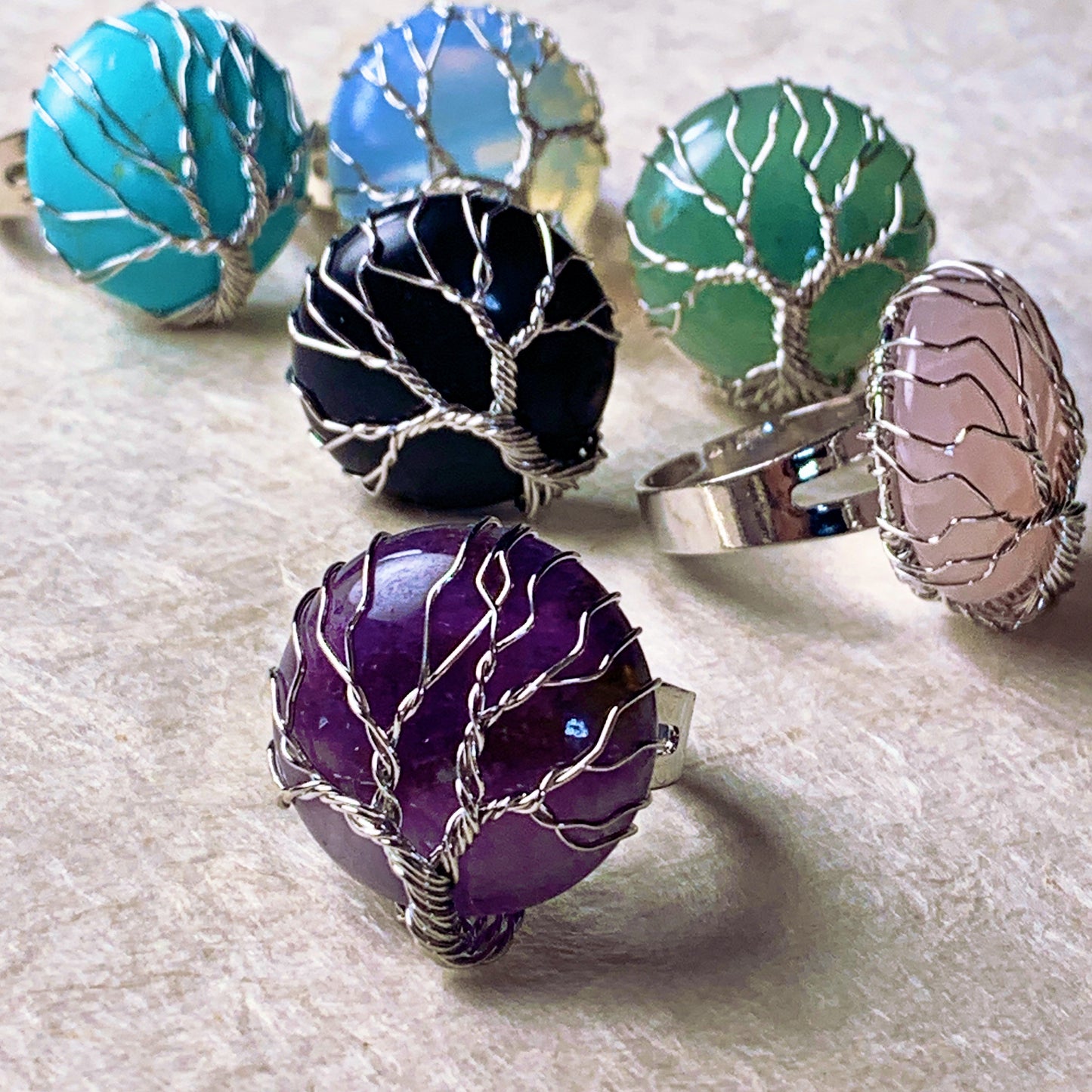 Walden Tree of Life Gemstone Rings