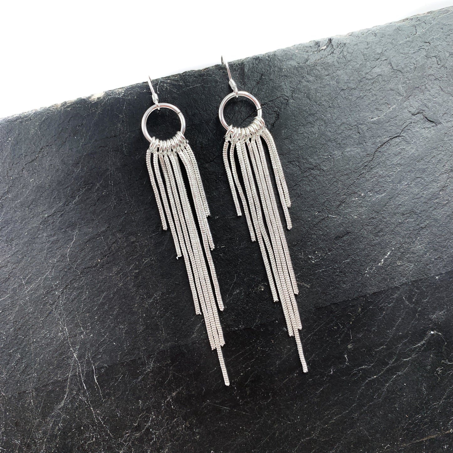 Olina Sterling Silver Fringe Tassel Earrings