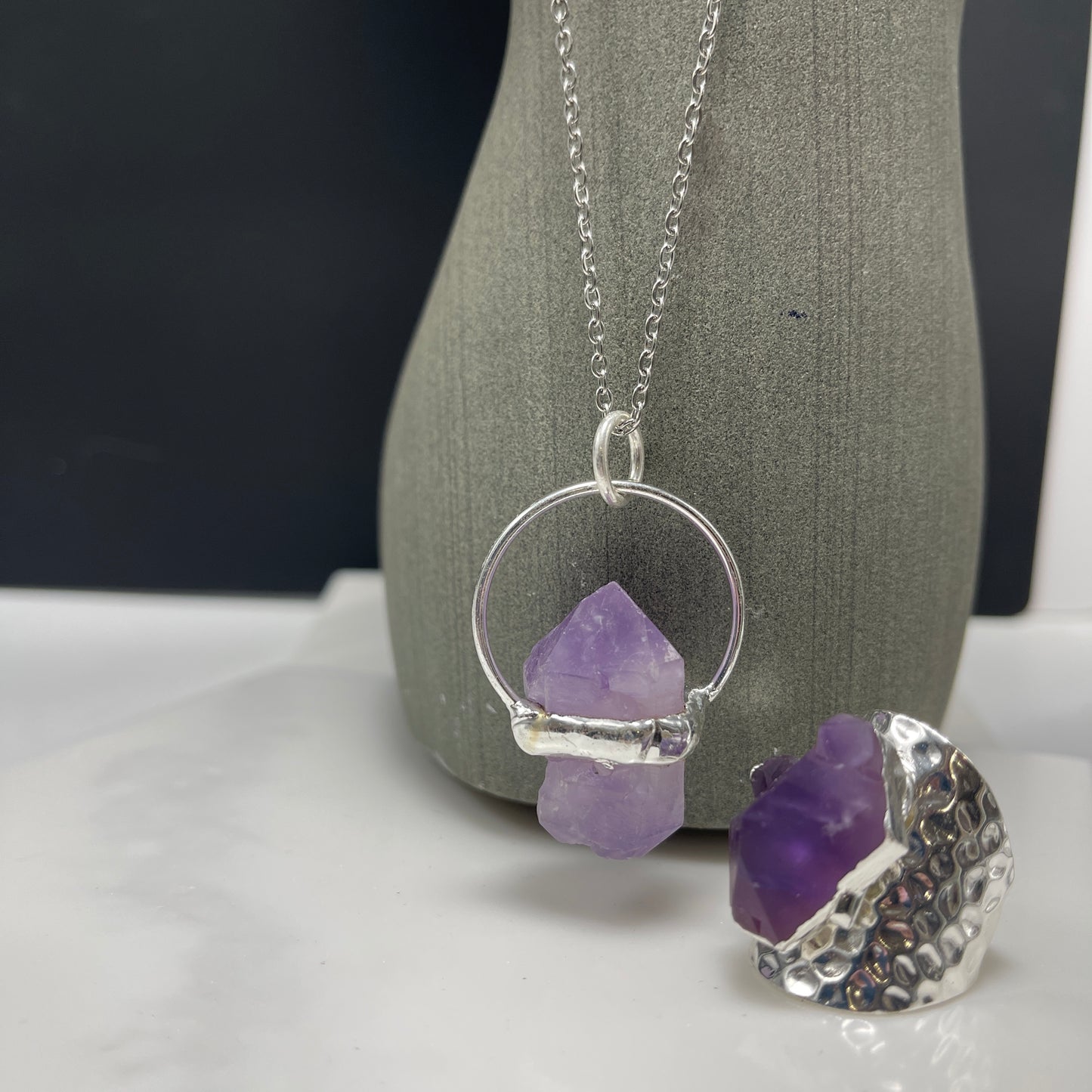 Dreamy Rock Amethyst Necklace