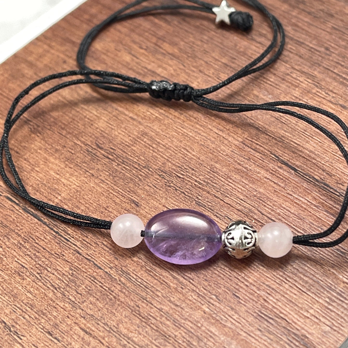 Rose Quartz Amethyst Bracelet for Love and Luck