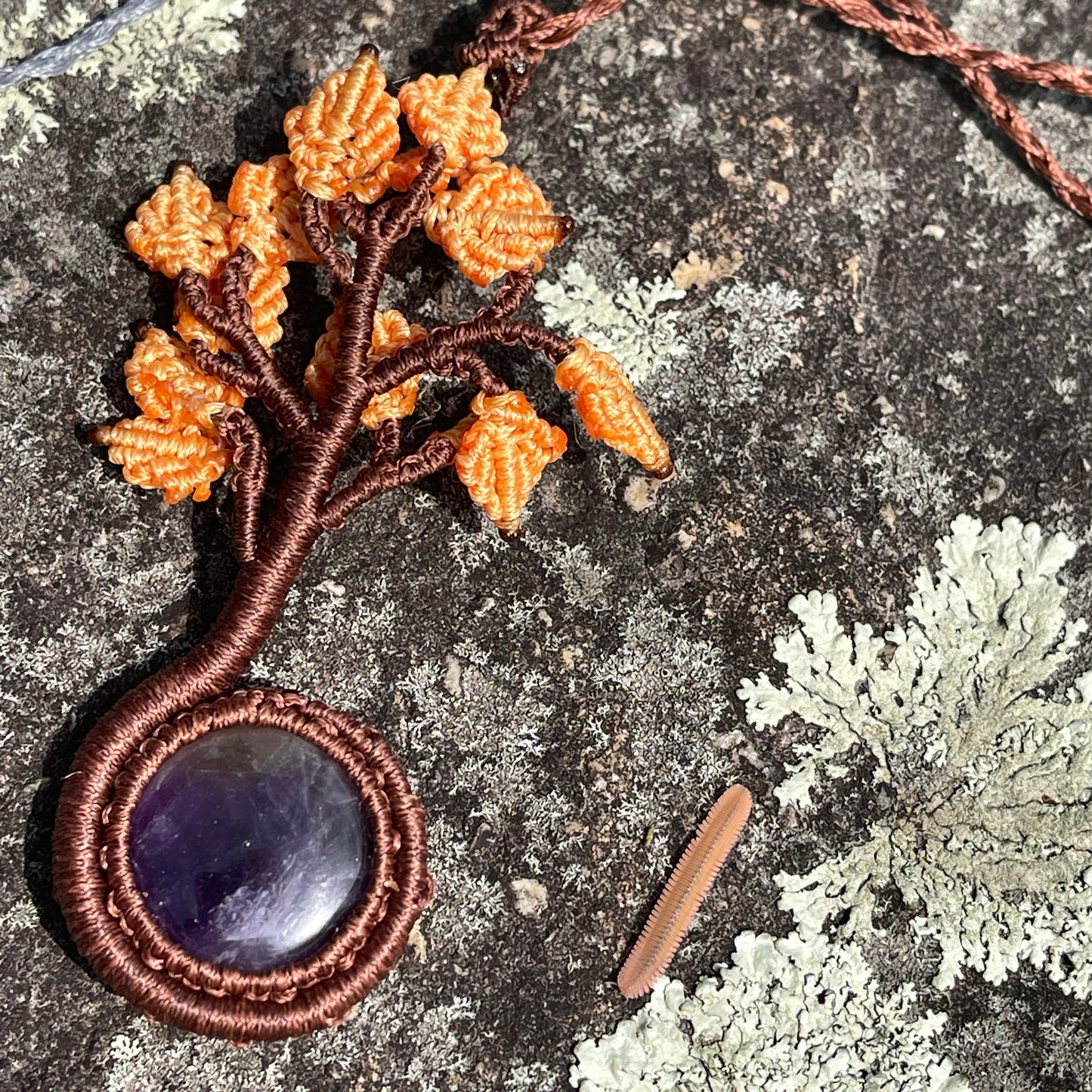 Dryad Tree Leaves Gemstone necklace autumnal