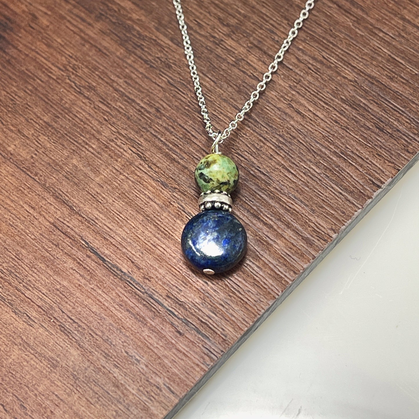 Lapis and Turquoise Necklace for Change and Positive Transformation