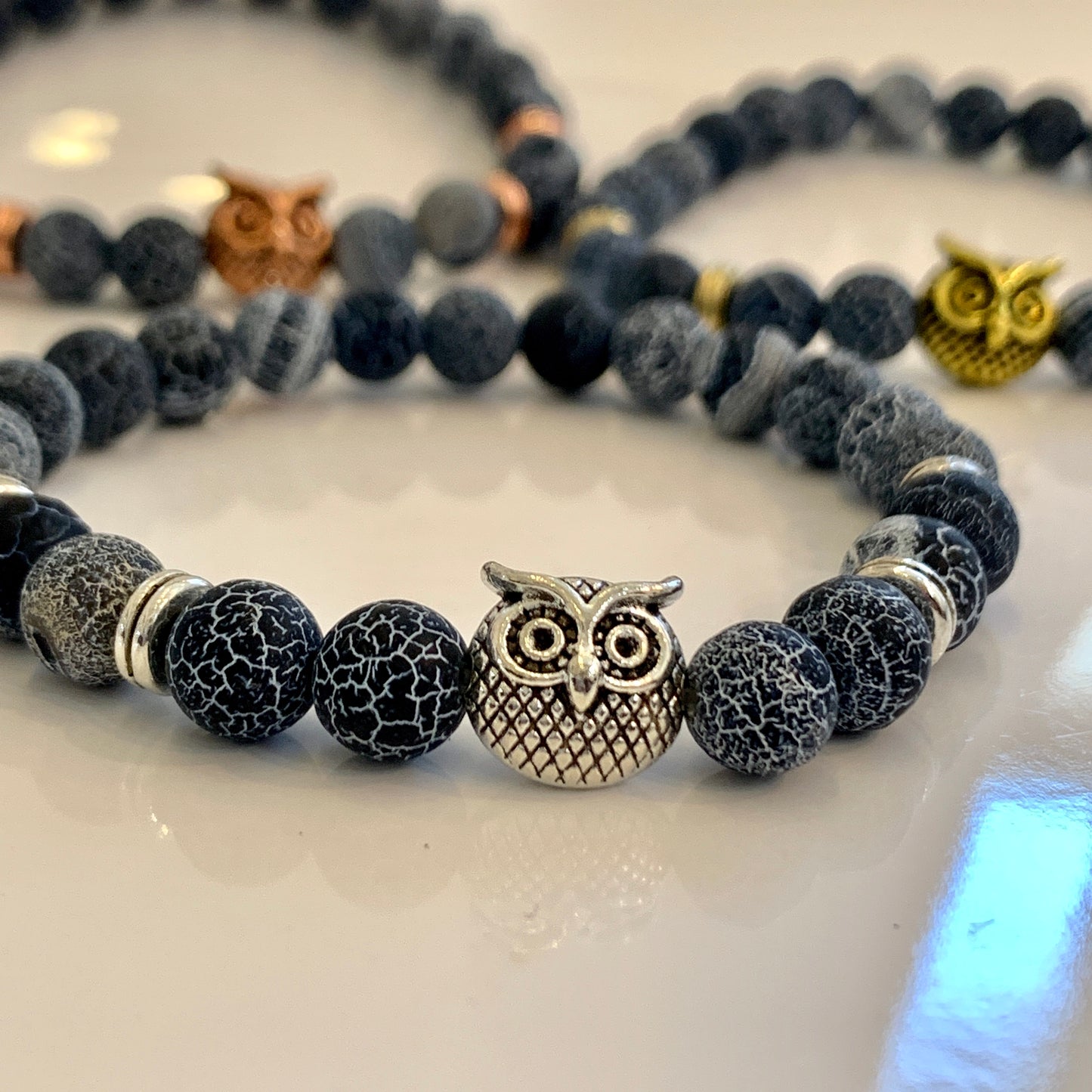 Bubo Owl Dragon Vein Bracelets